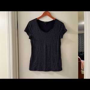 EUC Sz M Banana Republic Luxe Touch navy pattern shirt